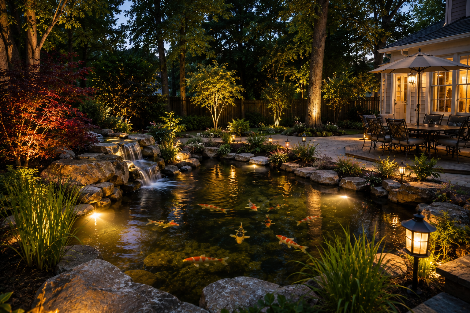 Small backyard koi pond idea for Hampton Virginia homeowners